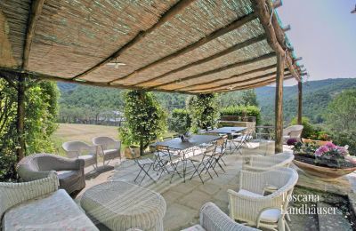 Maison de campagne à vendre Arezzo, Toscane, RIF 2993 Terrasse mit Panoramablick