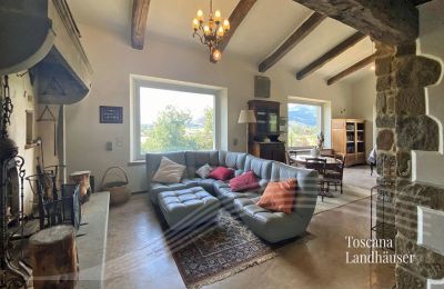 Maison de campagne à vendre Cortona, Toscane, RIF 3085 Wohnbereich mit Kamin