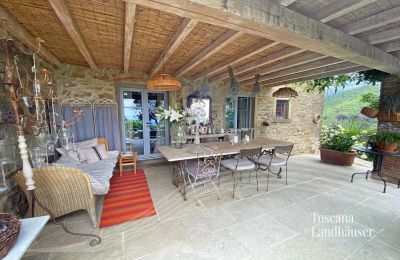 Maison de campagne à vendre Loro Ciuffenna, Toscane, RIF 3098 überdachte Terrasse