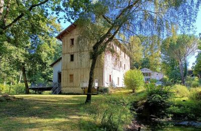 Propriétés, Domaine avec un moulin du 15 ème siècle, une ferme landaise, une rivière sur 2,4 hect