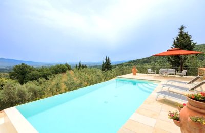 Maison de campagne à vendre Figline e Incisa Valdarno, Toscane, RIF 2966 Pool und Ausblick